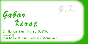 gabor kirst business card